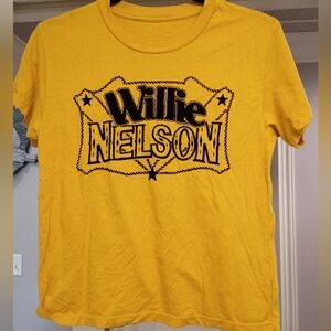 Letluv Yellow Willie Nelson Women's Size XS Graphic Tee New